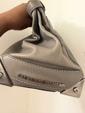 Alexander Wang Silver Leather Hobo Shoulder Bag